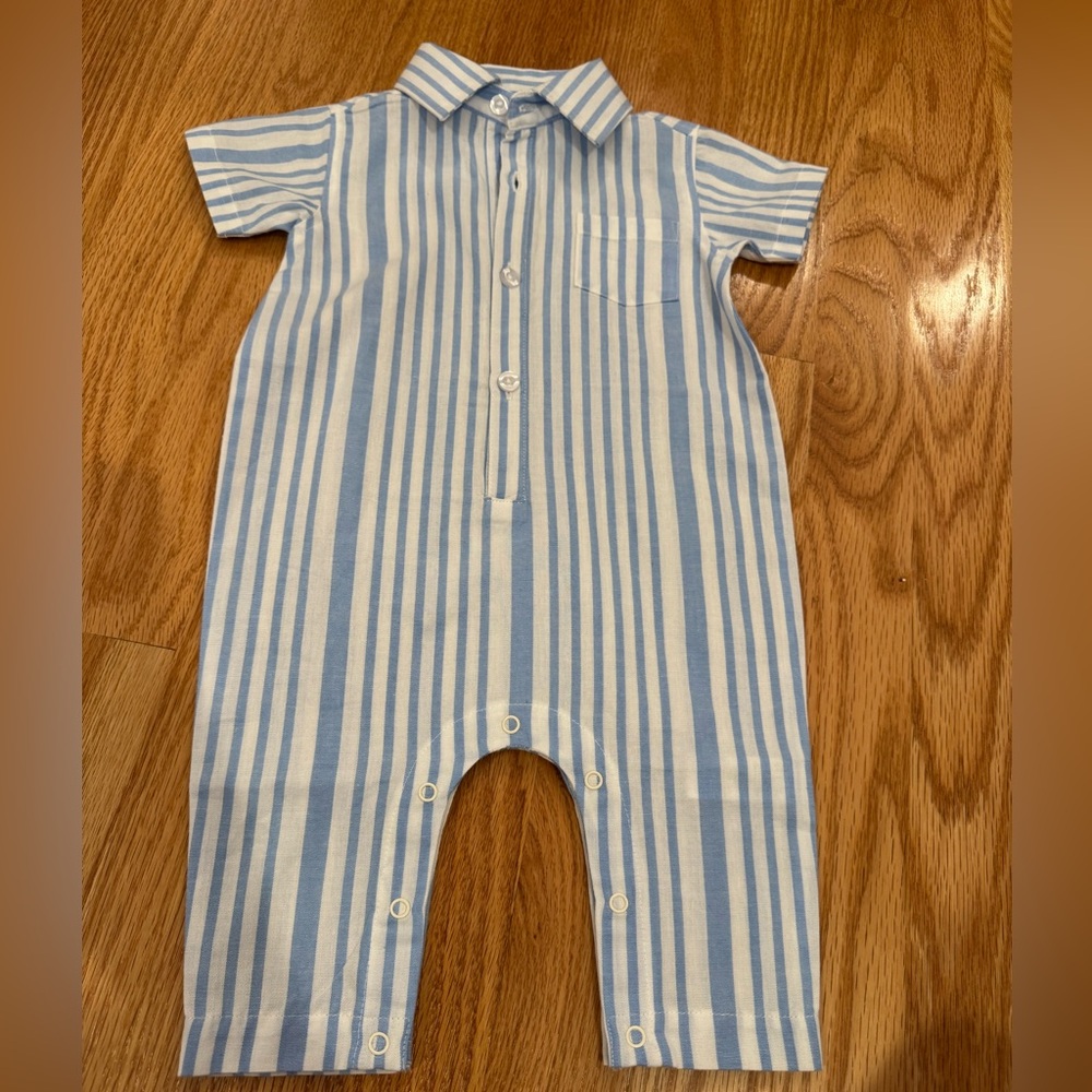 NWOT Monica + Andy Oxford romper 3-6 months